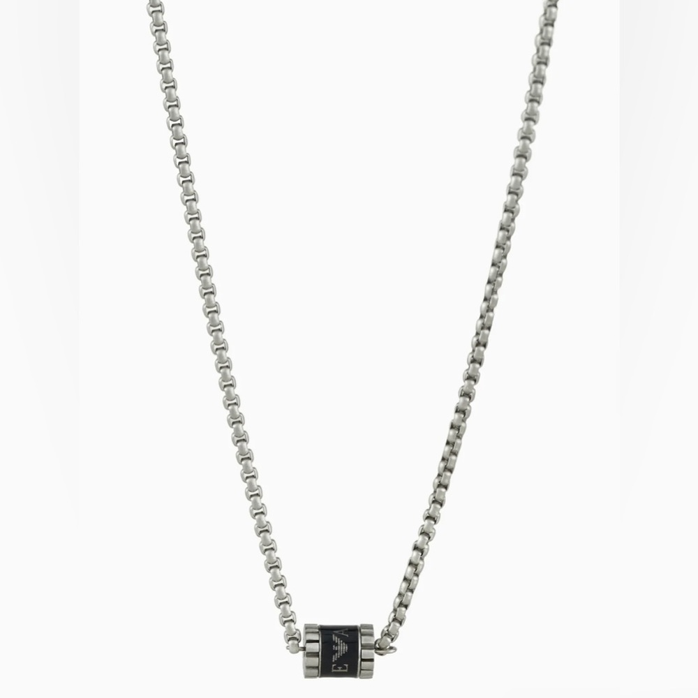 Emporio Armani Stainless Steel Chain Necklace Silver / Black